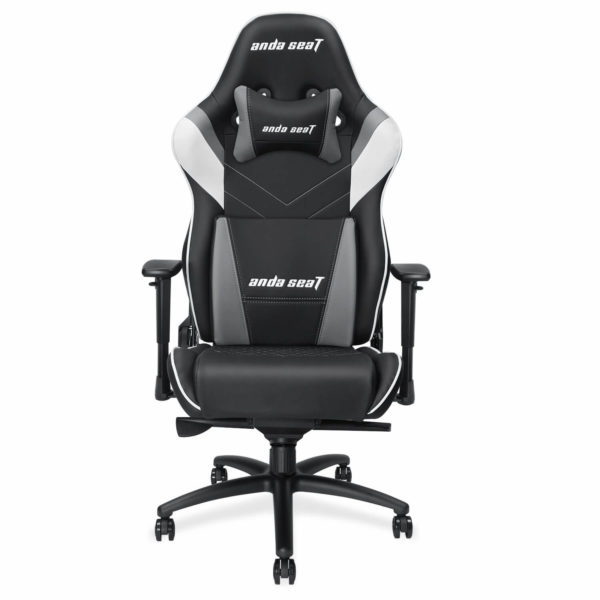Anda Seat Assassin Black/White/Grey V2 - Full PVC Leather 4D Armrest Gaming Chair
