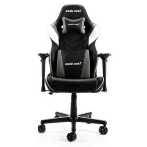 Anda Seat Assassin King V2 Black/White/Grey - Full PVC Leather 5D Armrest Gaming Chair