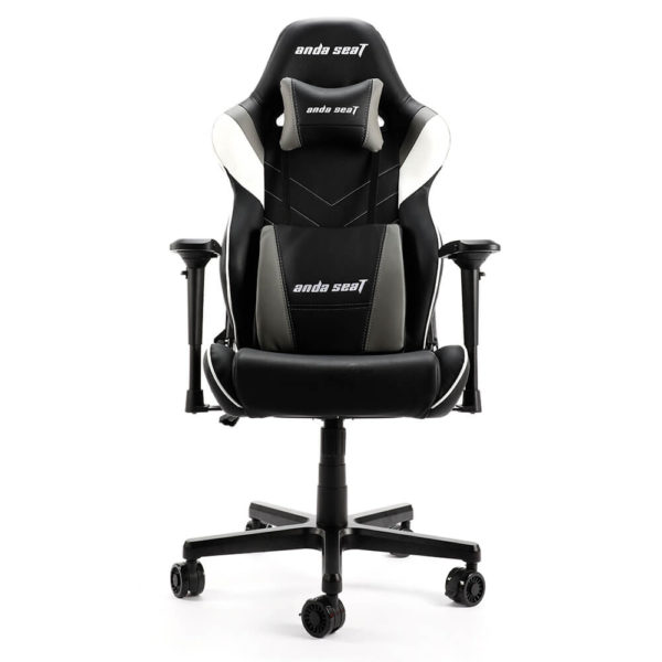 Anda Seat Assassin King V2 Black/White/Grey - Full PVC Leather 5D Armrest Gaming Chair