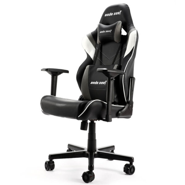 Anda Seat Assassin King V2 Black/White/Grey - Full PVC Leather 5D Armrest Gaming Chair - Hình ảnh 2