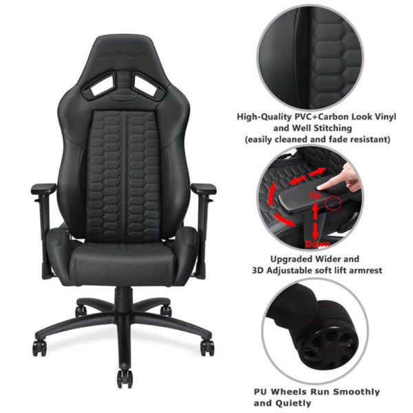 Anda Seat Dark - Full PVC Leather 4D Armrest Kingsize Gaming Chair - Hình ảnh 5