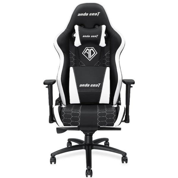Anda Seat Spirit King Black/White - Full PVC Leather 4D Armrest Gaming Chair