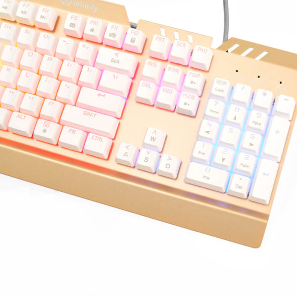 Phím led giả cơ gaming Infinity Zeus Aluminium Gold - Hình ảnh 4