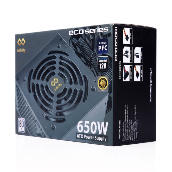 Infinity Eco 650w - 80 Plus - Active PFC - Single Rail - Hình ảnh 3