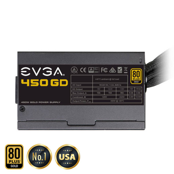 EVGA 450 GD - 80+ GOLD 450W -  Hard Line - Hình ảnh 3