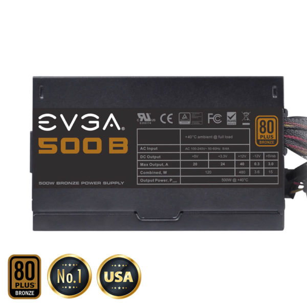 EVGA 500 B1 - 80+ BRONZE 500W -  Hard Line - Hình ảnh 3