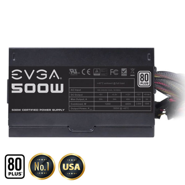 EVGA 500 W1 - 80+ WHITE 500W -  Hard Line - Hình ảnh 4