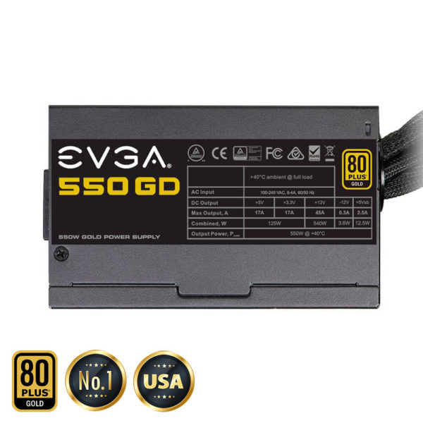 EVGA 550 GD - 80+ GOLD 550W -  Hard Line - Hình ảnh 3