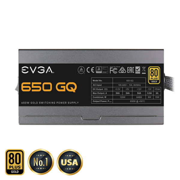 EVGA 650 GQ - 80+ GOLD 650W - Semi Modular - Hình ảnh 4