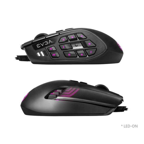 EVGA X15 MMO Gaming Mouse - 8k - Wired -  Black -  Customizable - 16,000 DPI - 5 Profiles - 20 Buttons - Ergonomic - Hình ảnh 6