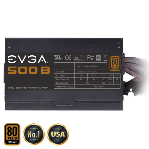 EVGA 500 B1 - 80+ BRONZE 500W -  Hard Line - Hình ảnh 3