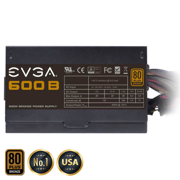 EVGA 600 B1 - 80+ BRONZE 600W -  Hard Line - Hình ảnh 3