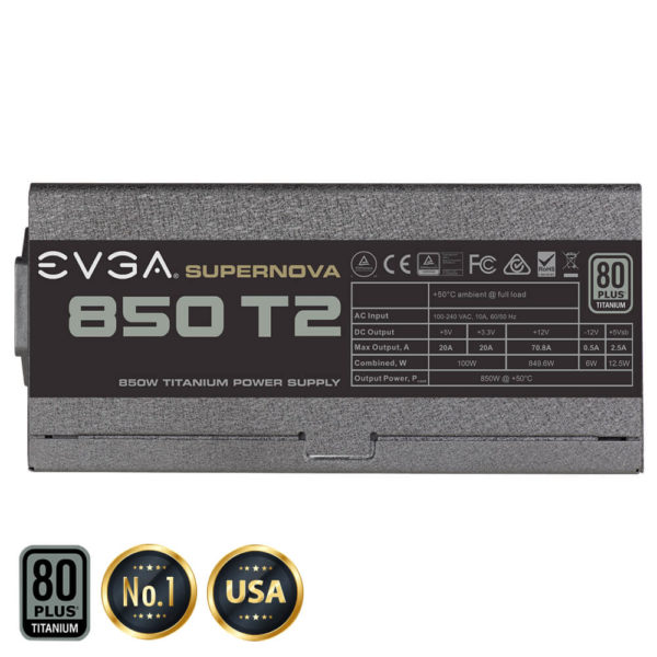 EVGA SuperNOVA 850 T2 - 80+ TITANIUM 850W -  Fully Modular - Hình ảnh 3