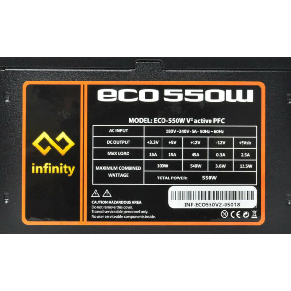 Infinity ECO 550W V2 – DC to DC – Hiệu suất 85% – Active PFC – Single Rail - Hình ảnh 7